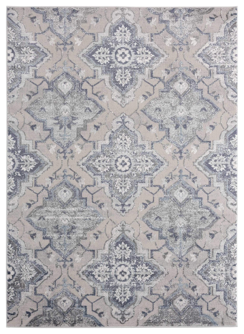 Rugs Blue Rug 118" x 158" x 0.39" Blue Polyester/Olefin Oversize Rug 7898 HomeRoots