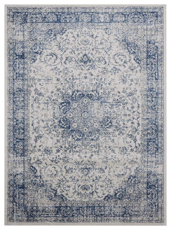 Rugs Blue Rug - 150" x 180" x 0.31" Denim Blue Olefin Rug HomeRoots