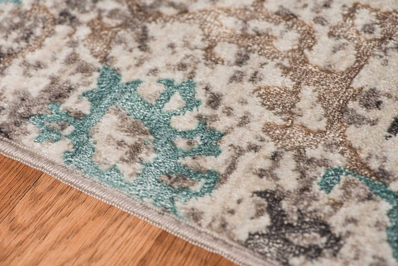 Rugs Blue Rug - 2.06" X8" X 0.38" Blue Polyester Area Rug HomeRoots