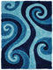 Rugs Blue Rug 22" x 26" x 1.2" Blue Polyester Accent Rug 9184 HomeRoots