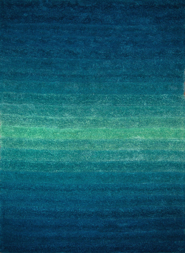 Rugs Blue Rug - 22" x 26" x 1.2" Blue Polyester Accent Rug HomeRoots