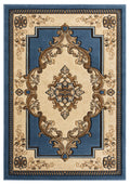 Rugs Blue Rug 22" x 32" x 0.53" Blue Olefin/Polypropylene Area Rug 7332 HomeRoots