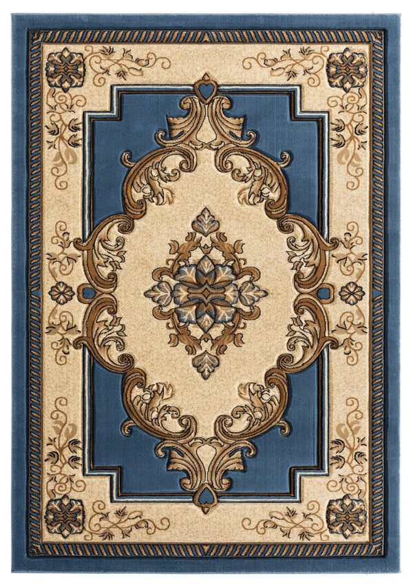 Rugs Blue Rug - 22" x 32" x 0.53" Blue Olefin/Polypropylene Area Rug HomeRoots