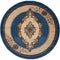 Rugs Blue Rug - 22" x 32" x 0.53" Blue Olefin/Polypropylene Round Rug HomeRoots