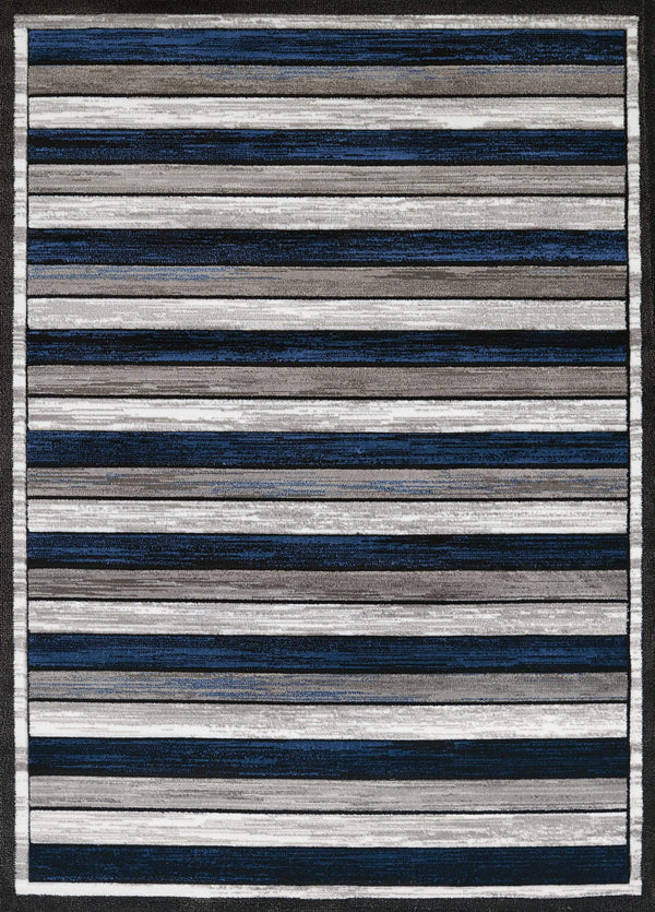 Rugs Blue Rug 22" x 36" x 0.43" Denim Blue Polypropylene Accent Rug 1356 HomeRoots