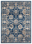 Rugs Blue Rug 23" x 36" x 0.79" Navy Microfiber/Polyester Accent Rug 8014 HomeRoots
