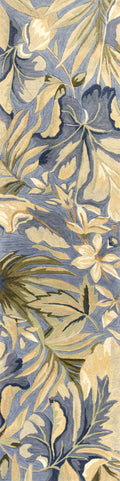 Rugs Blue Rug - 30" X 120" X 0.'5" Blue Wool Rug HomeRoots