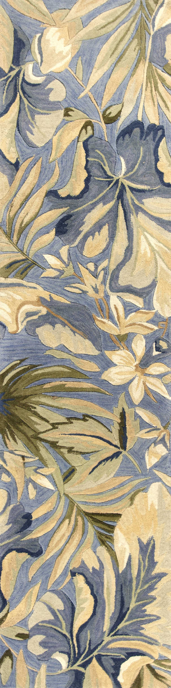 Rugs Blue Rug - 30" X 120" X 0.'5" Blue Wool Rug HomeRoots