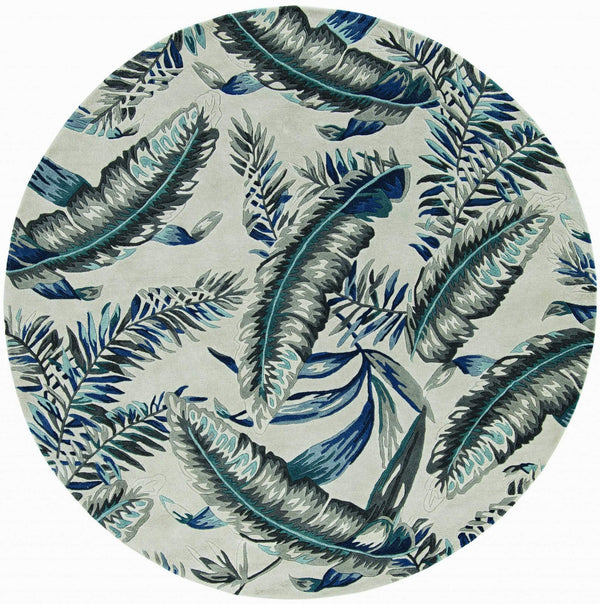 Rugs Blue Rug - 30" X 50" X 0.'5" Grey/Blue Wool Rug HomeRoots