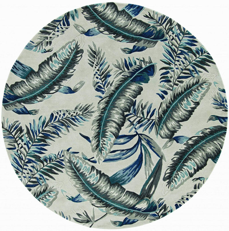 Rugs Blue Rug - 30" X 50" X 0.'5" Grey/Blue Wool Rug HomeRoots