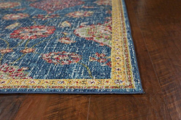 Rugs Blue Rug - 31" X 96" X 0.'25" Blue Polypropylene Rug HomeRoots