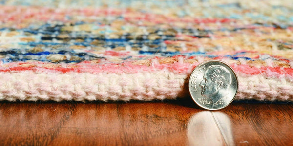 Rugs Blue Rug - 39" X 63" X 0.'25" Blue Jute / Polyester Rug HomeRoots