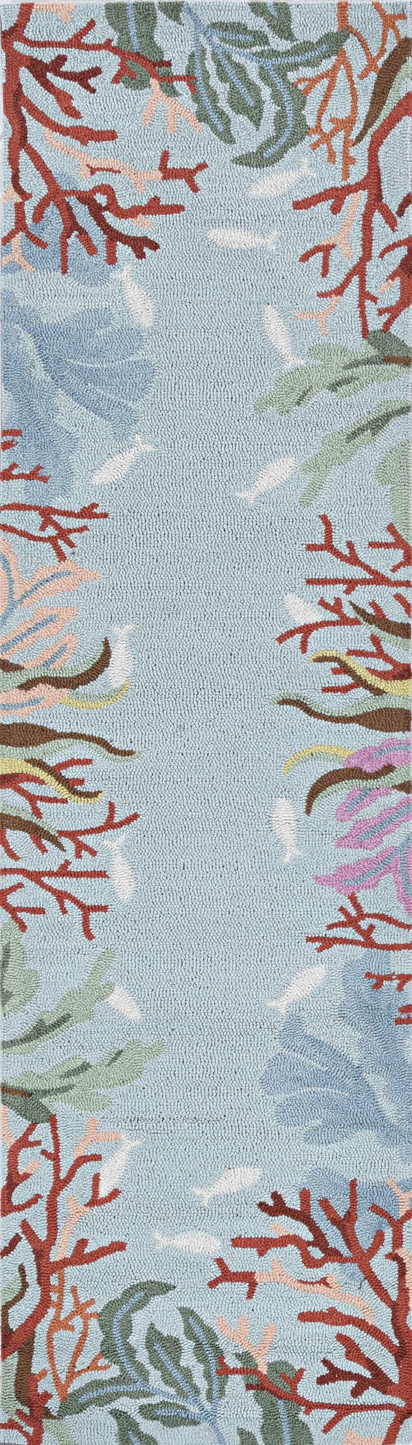 Rugs Blue Rug - 39" X 63" X 0.'25" Blue Polyester Rug HomeRoots
