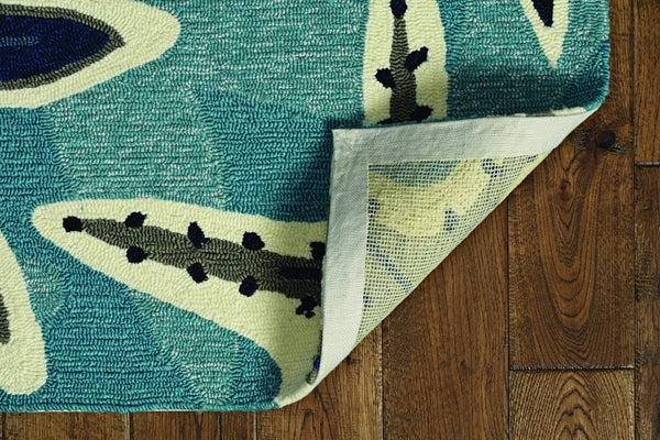 Rugs Blue Rug - 39" X 63" X 0.'25" Blue Polypropylene Rug HomeRoots