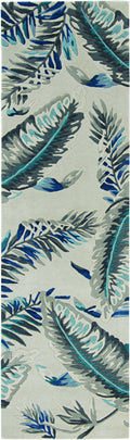 Rugs Blue Rug - 39" X 63" X 0.'5" Grey/Blue Wool Rug HomeRoots