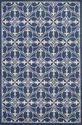 Rugs Blue Rug - 5'3" x 7'7" UV-treated Polypropylene Denim Area Rug HomeRoots