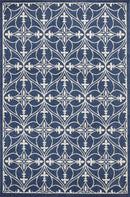 Rugs Blue Rug - 5'3" x 7'7" UV-treated Polypropylene Denim Area Rug HomeRoots