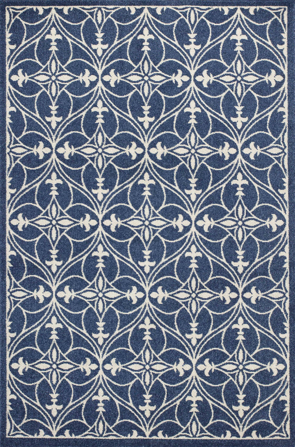 Rugs Blue Rug - 5'3" x 7'7" UV-treated Polypropylene Denim Area Rug HomeRoots