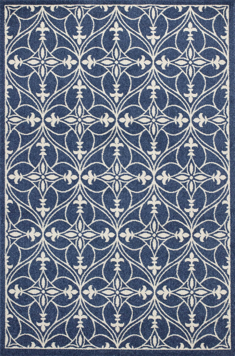 Rugs Blue Rug - 5'3" x 7'7" UV-treated Polypropylene Denim Area Rug HomeRoots