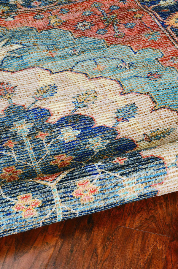 Rugs Blue Rug - 60" X 84" X 0.'25" Blue Jute / Polyester Rug HomeRoots