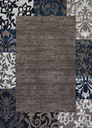 Rugs Blue Rug 63" x 84" x 0.43" Denim Blue Polypropylene Area Rug 1330 HomeRoots