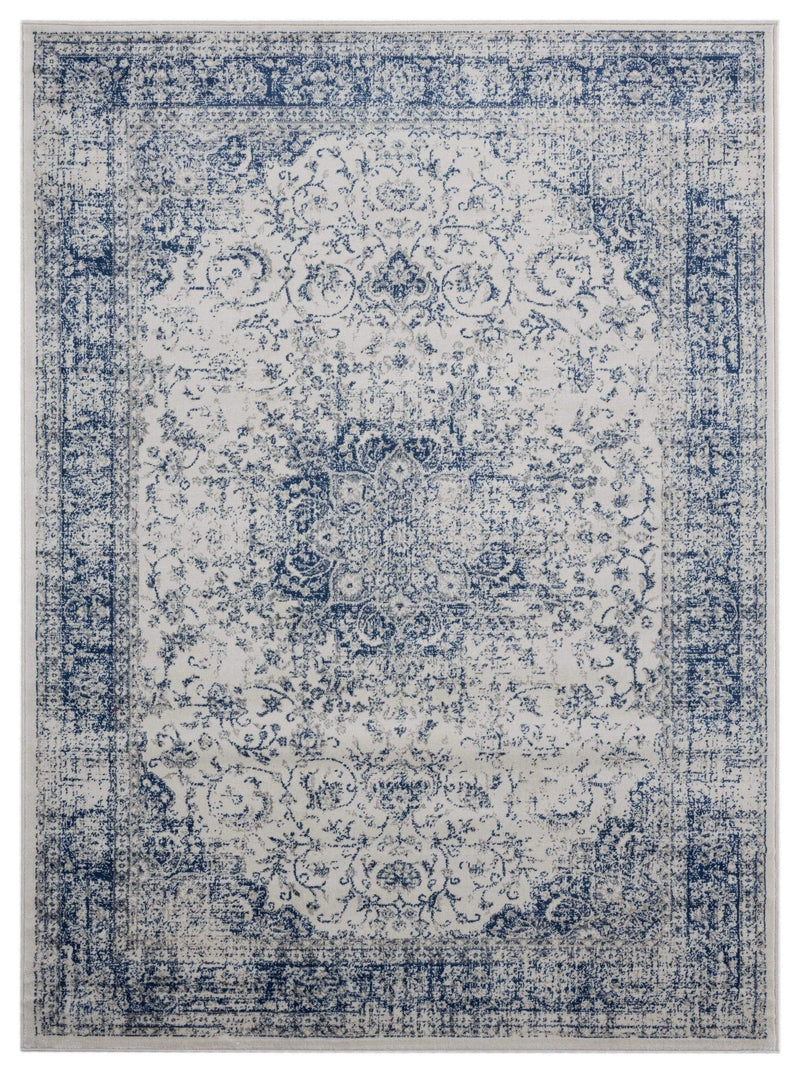 Rugs Blue Rug - 63" x 86" x 0.31" Denim Blue Olefin Area Rug HomeRoots