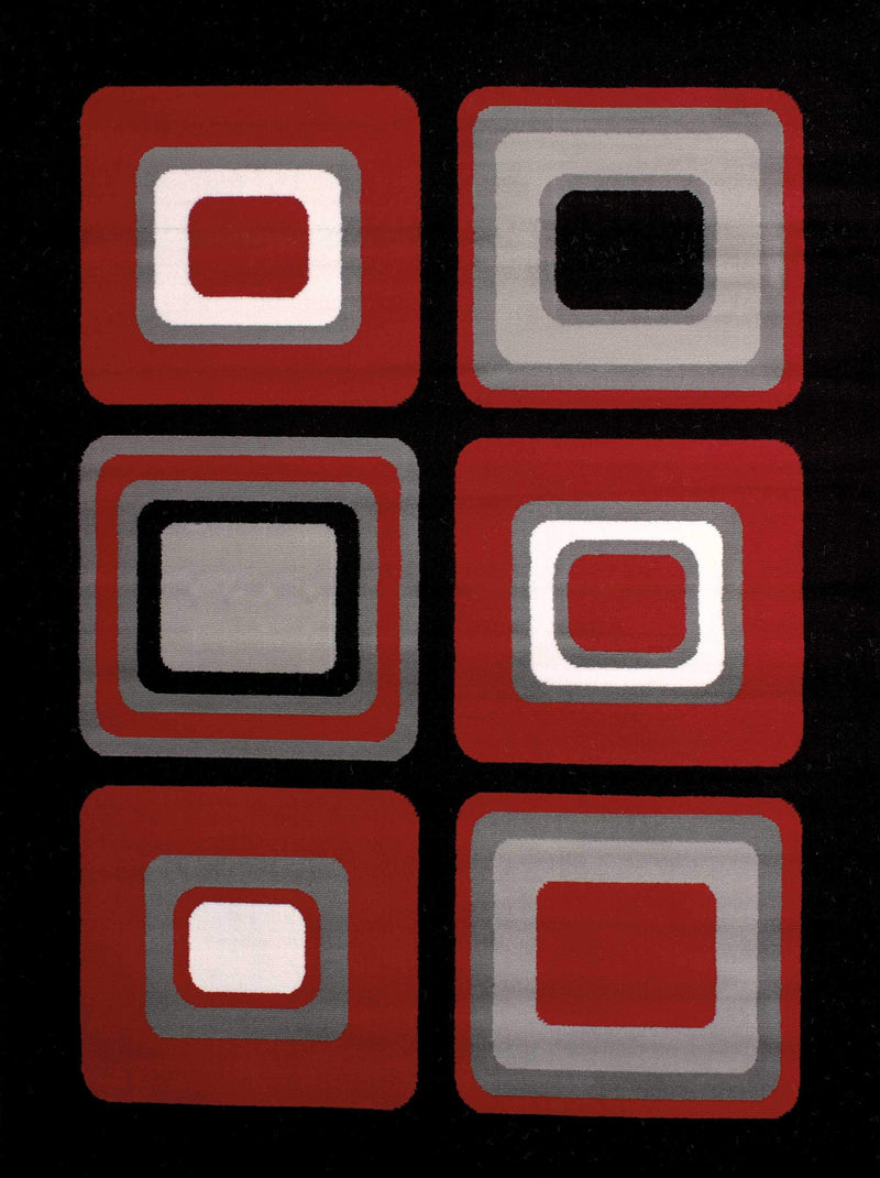 Rugs Blue Rug 63" x 86" x 0.31" Red Polypropylene Area Rug 8744 HomeRoots
