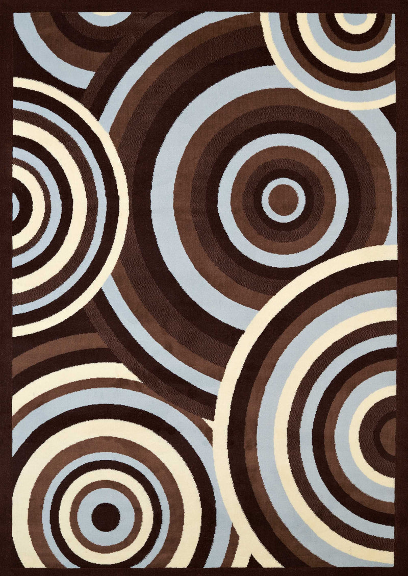 Rugs Blue Rug 63" x 86" x 0.4" Blue Olefin Area Rug 7635 HomeRoots