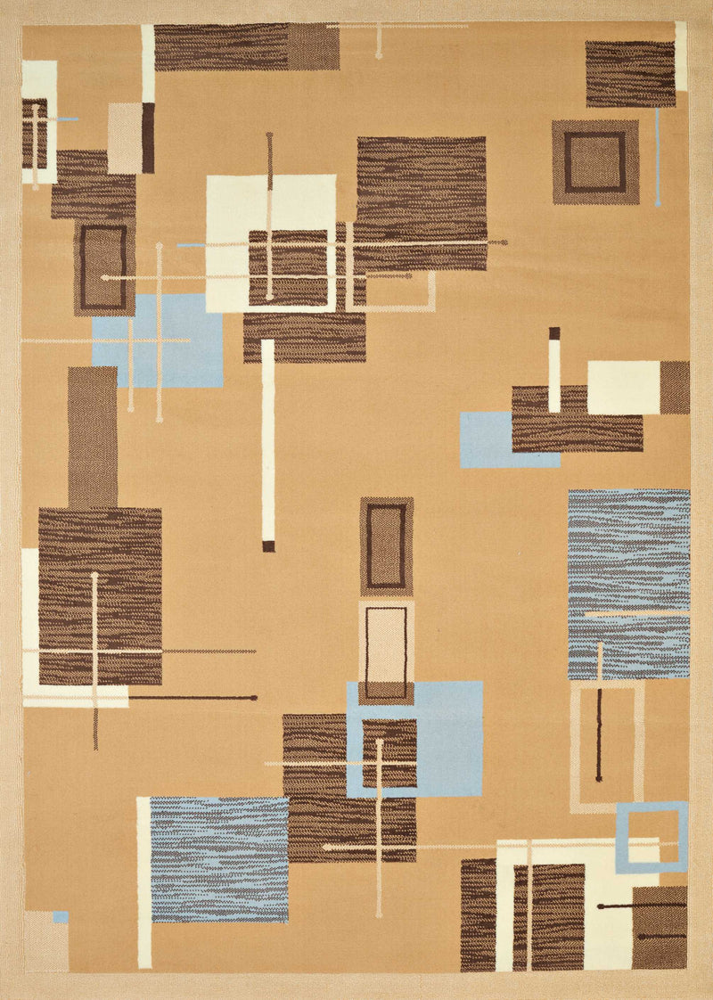 Rugs Blue Rug 63" x 86" x 0.4" Blue Olefin Area Rug 7695 HomeRoots