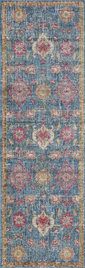 Rugs Blue Rug - 63" X 91" X 0.'25" Blue Polypropylene Rug HomeRoots