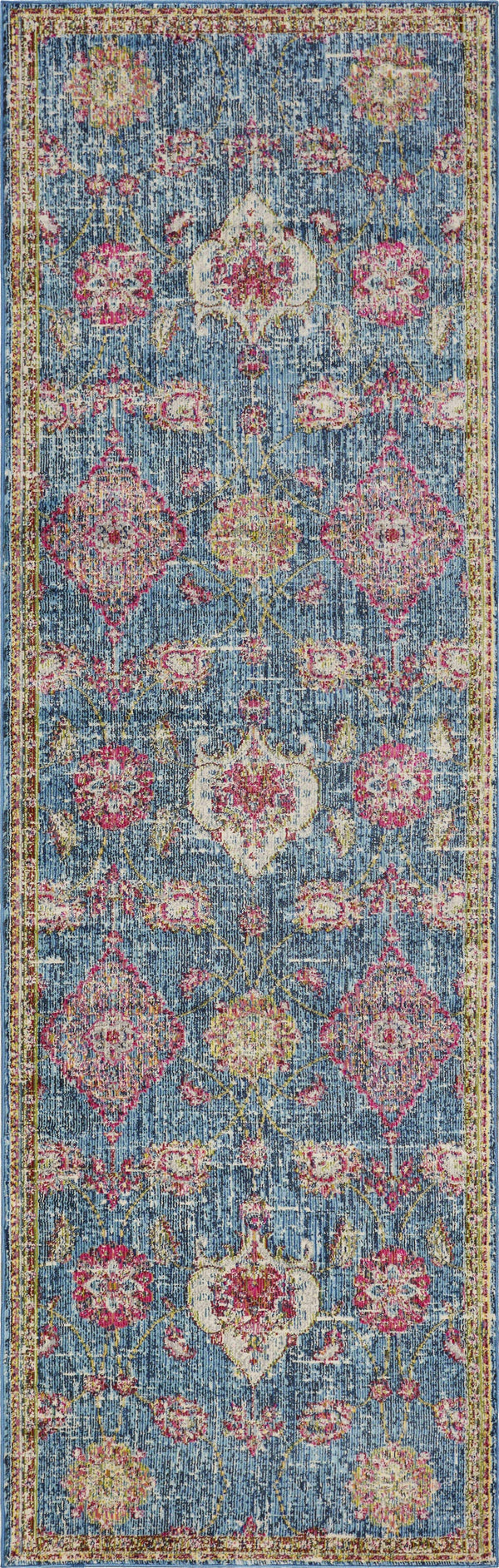 Rugs Blue Rug - 63" X 91" X 0.'25" Blue Polypropylene Rug HomeRoots