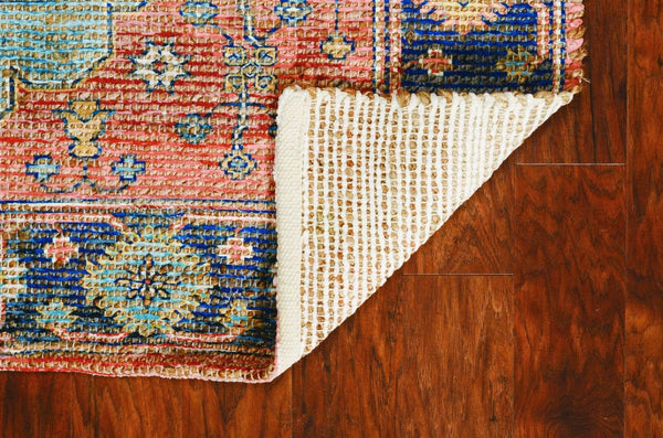 Rugs Blue Rug - 90" X 114" X 0.'25" Blue Jute / Polyester Rug HomeRoots