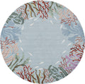 Rugs Blue Rug - 90" X 90" X 0.'25" Blue Polyester Rug HomeRoots
