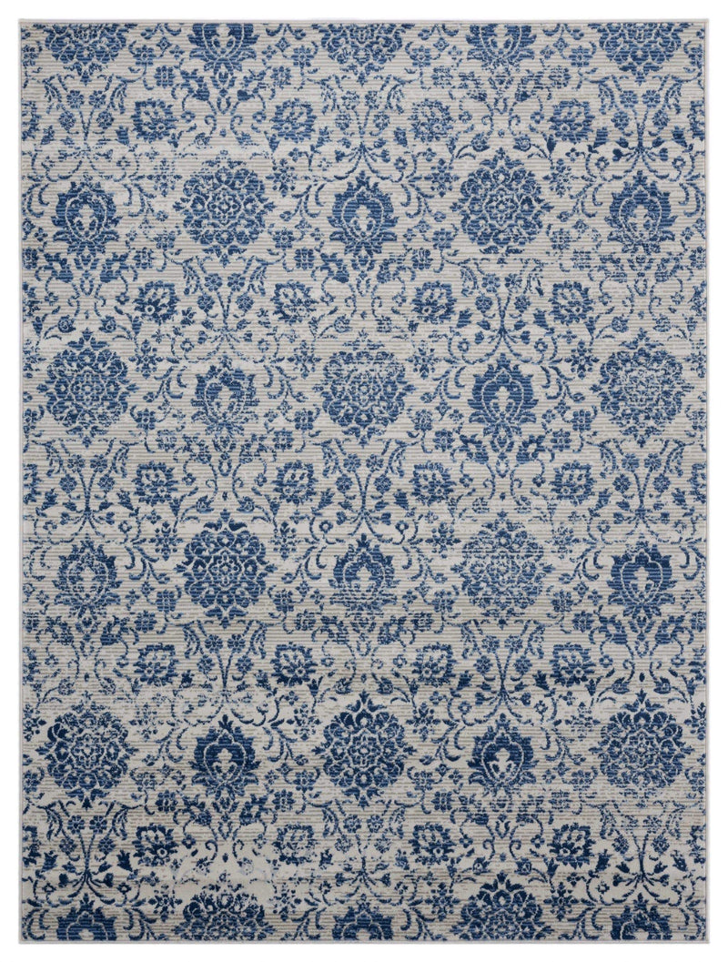 Rugs Blue Rug 94" x 126" x 0.31" Denim Blue Olefin Oversize Rug 8281 HomeRoots