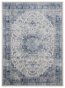 Rugs Blue Rug - 94" x 126" x 0.31" Denim Blue Olefin Oversize Rug HomeRoots