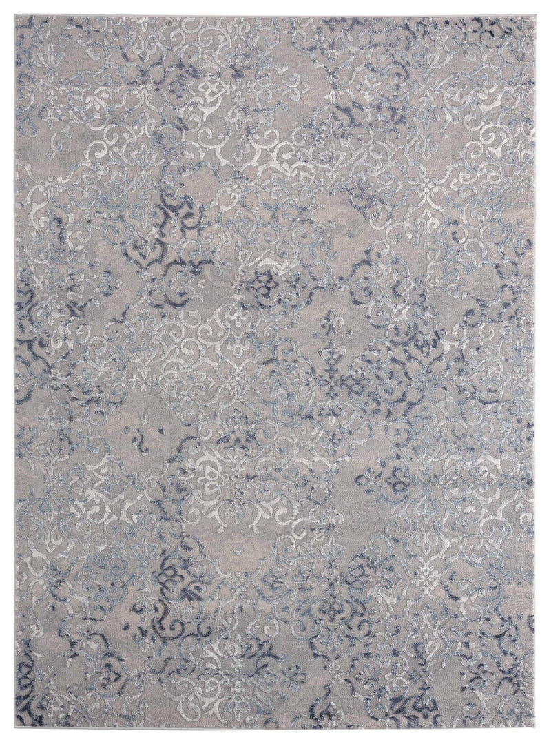 Rugs Blue Rug 94" x 126" x 0.39" Blue Polyester/Olefin Area Rug 7876 HomeRoots