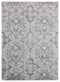 Rugs Blue Rug 94" x 126" x 0.39" Blue Polyester/Olefin Area Rug 7897 HomeRoots