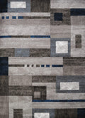 Rugs Blue Rug 94" x 126" x 0.43" Denim Blue Polypropylene Oversize Rug 1339 HomeRoots