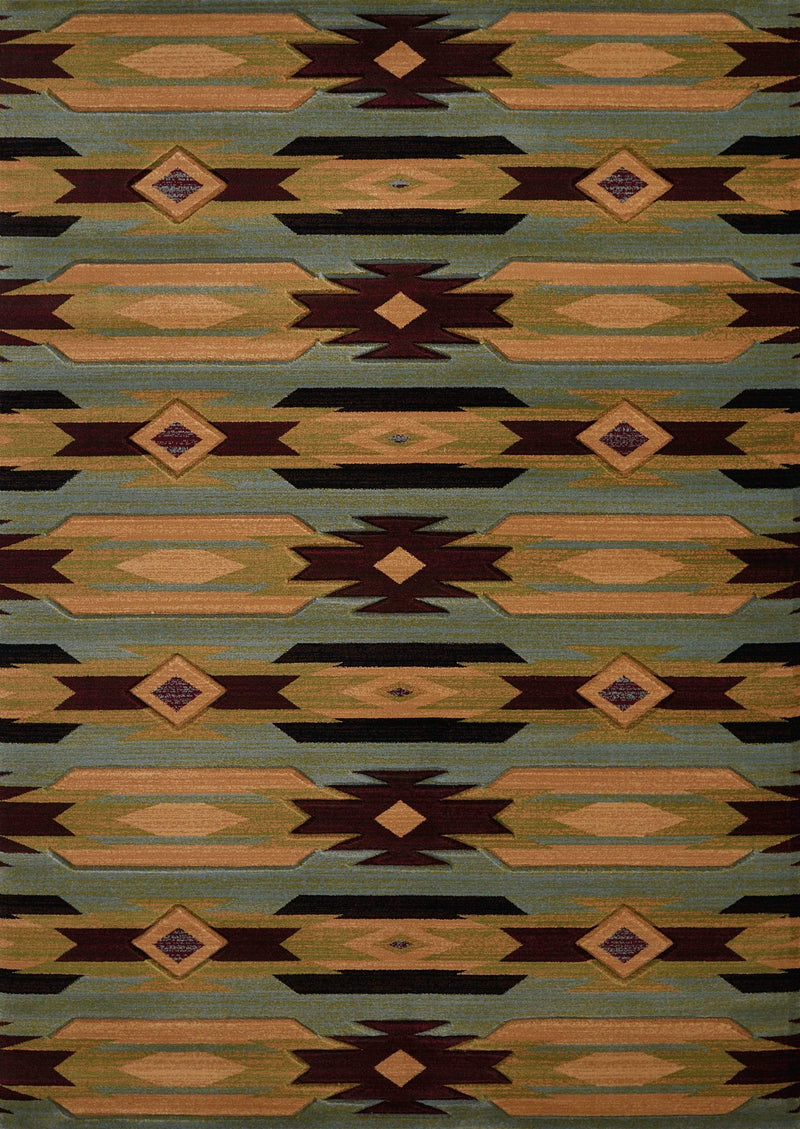Rugs Blue Rug 94" x 126" x 0.47" Blue Polypropylene Oversize Rug 9015 HomeRoots