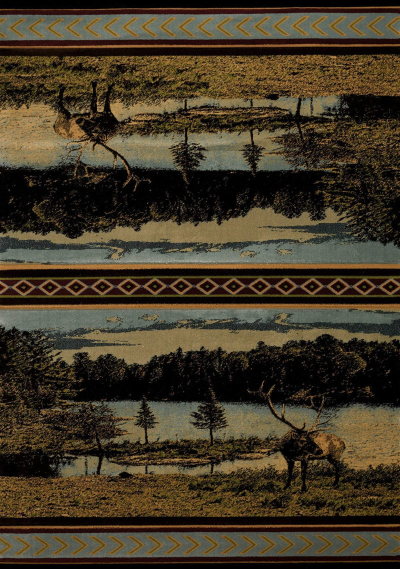Rugs Blue Rug 94" x 126" x 0.47" Blue Polypropylene Oversize Rug 9025 HomeRoots