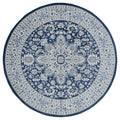 Rugs Blue Rug 94" x 94" x 0.31" Denim Blue Olefin Round Rug 8259 HomeRoots