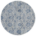 Rugs Blue Rug 94" x 94" x 0.31" Denim Blue Olefin Round Rug 8280 HomeRoots