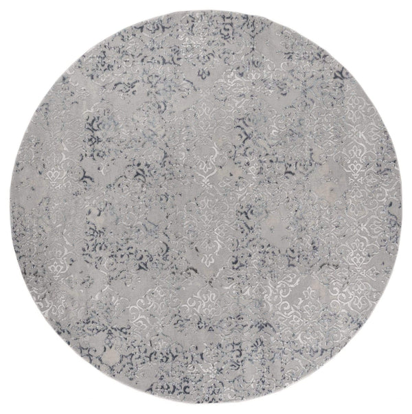 Rugs Blue Rug 94" x 94" x 0.39" Blue Polyester/Olefin Round Rug 7875 HomeRoots