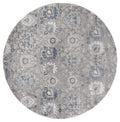 Rugs Blue Rug 94" x 94" x 0.39" Blue Polyester/Olefin Round Rug 7889 HomeRoots