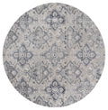 Rugs Blue Rug 94" x 94" x 0.39" Blue Polyester/Olefin Round Rug 7896 HomeRoots