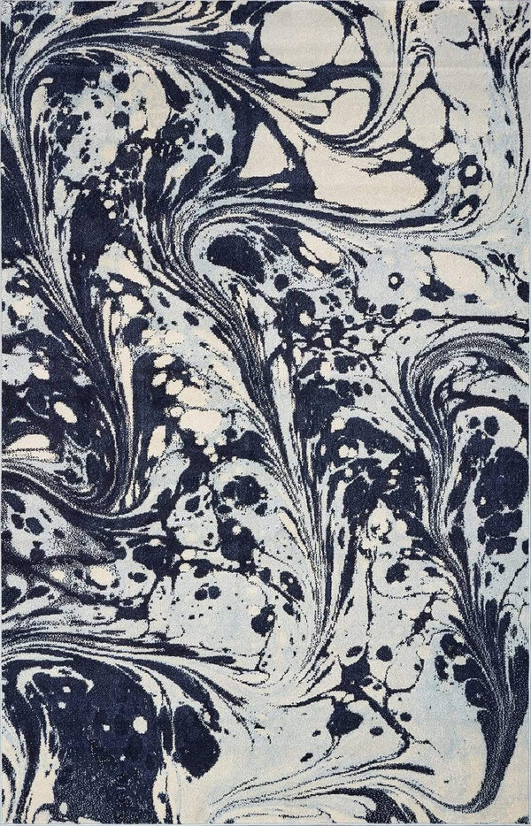 Rugs Blue Rug - 99" X 122" X 0.'5" Blue Polypropylene Rug HomeRoots