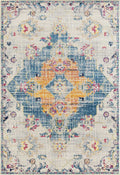 Rugs Blue Rug Living Room 22" x 36" x 0.35" Blue Olefin/Frieze Accent Rug 6409 HomeRoots