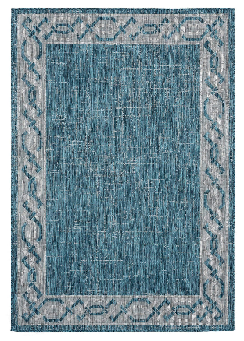 Rugs Blue Rug Living Room - 63" x 90" x 0.04" Aqua Polypropylene Area Rug HomeRoots