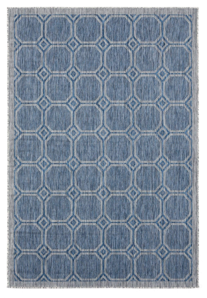 Rugs Blue Rug Living Room 63" x 90" x 0.04" Blue Polypropylene Area Rug 6927 HomeRoots