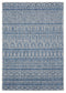 Rugs Blue Rug Living Room 94" x 126" x 0.04" Blue Polypropylene Oversize Rug 6888 HomeRoots